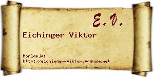 Eichinger Viktor névjegykártya